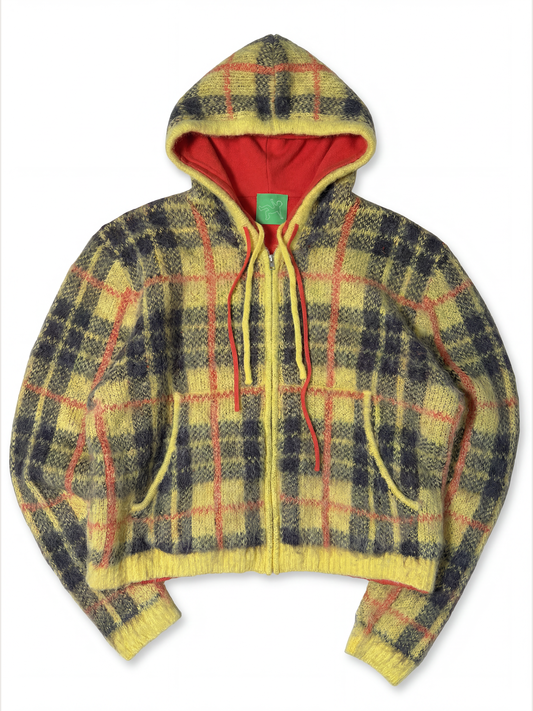 Reversible Mohair Zip-Up