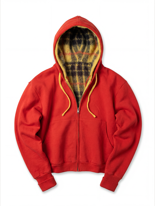 Reversible Mohair Zip-Up