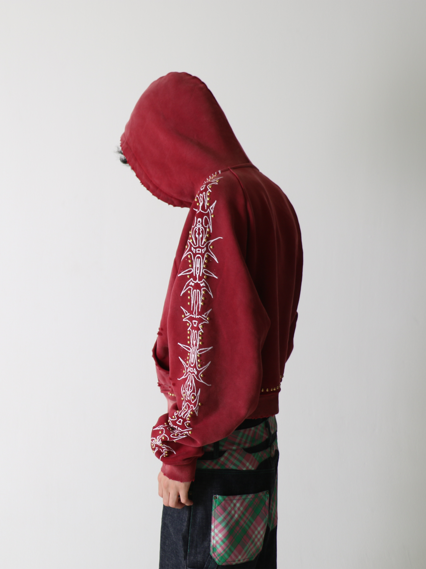 'RED WINE' Rivet Hoodie